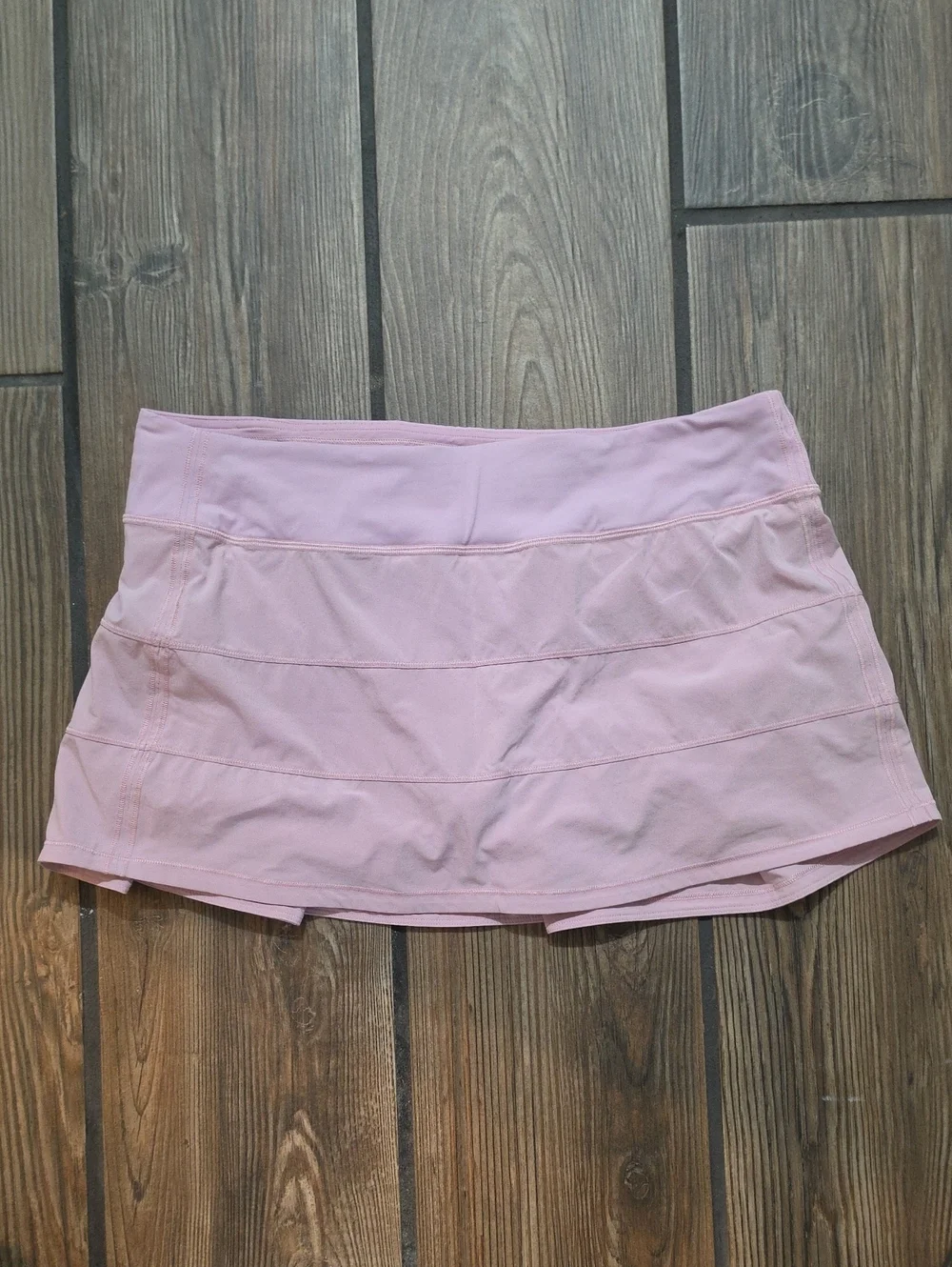 Lululemon size 12 Light Pink Athletic Mini Skirt with Layered Panels